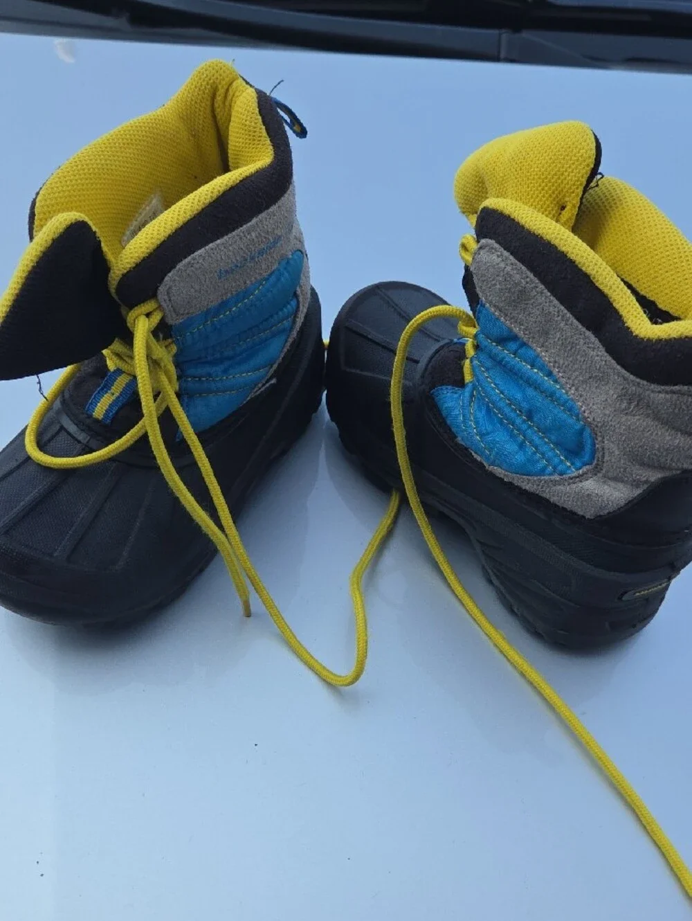 Kids Waterproof Winter Boots in Blue and Yellow